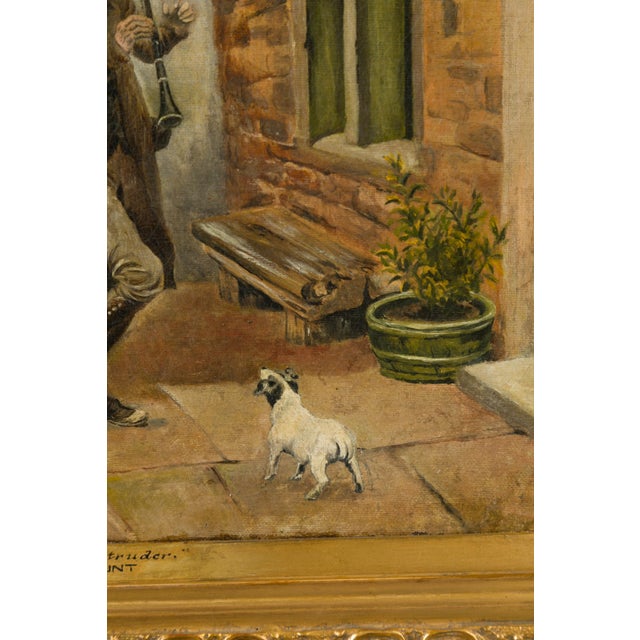 An English oil on canvas genre painting from the 19th century by Charles Hunt Jr (1829 -1900), titled "The Intruder"....