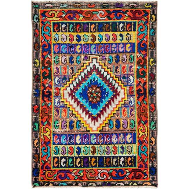 Vintage Persian Mahal Rug – Size: 2' 2" X 3' 1" For Sale