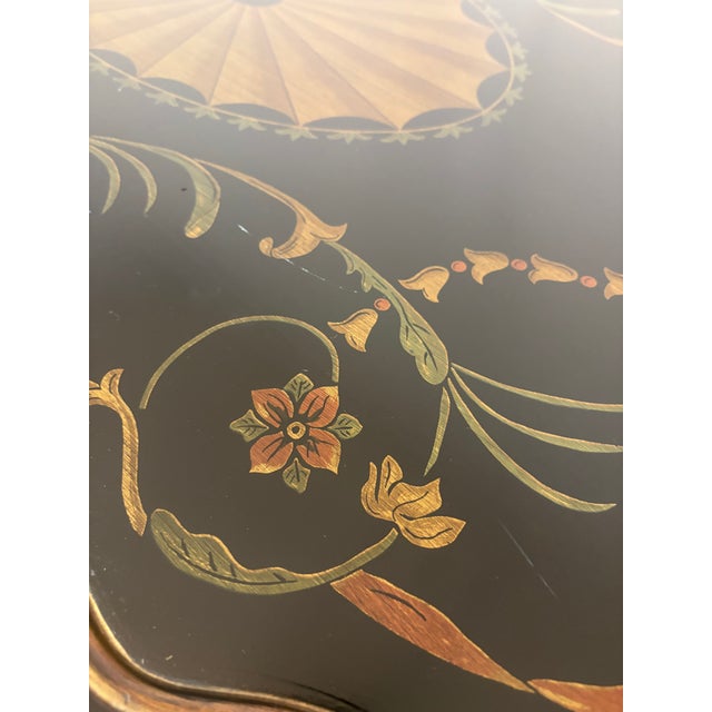 Late 20th Century Attributed to Maitland Smith Ebonized Oval Neoclassical Coffee Table For Sale - Image 13 of 15