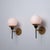 Vintage Italian Wall Sconces in Brass with Black Metal and Opaline Glass, 1950s, Set of 2 For Sale - Image 10 of 10