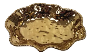 Gold Colored Porcelain Serving Piece