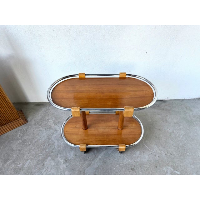 Brown Art Deco Serving Trolley, 1930s For Sale - Image 8 of 17
