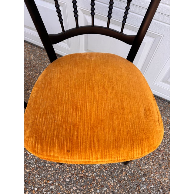 Black Vintage Mid Twentieth Century 1950’s Black Italian Chiavari Chairs, a Pair For Sale - Image 8 of 10