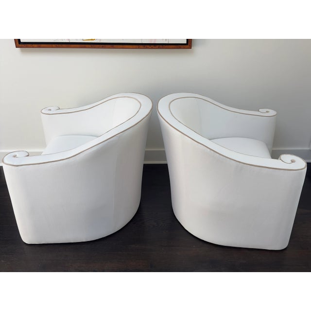 1980s Casa Bique High-Fashion Scroll Chairs Pair For Sale - Image 9 of 17