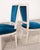 Set of Eight Louis XVI Style Painted Dining Chairs in Blue Velvet For Sale - Image 14 of 18