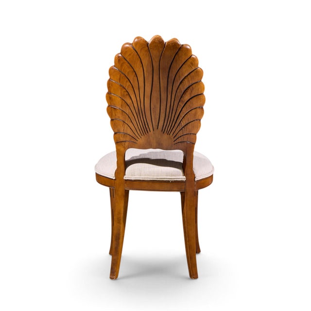 Brown Venetian Grotto Hollywood Regency Style Scalloped Shell Back Dining Chairs - Pair For Sale - Image 8 of 10