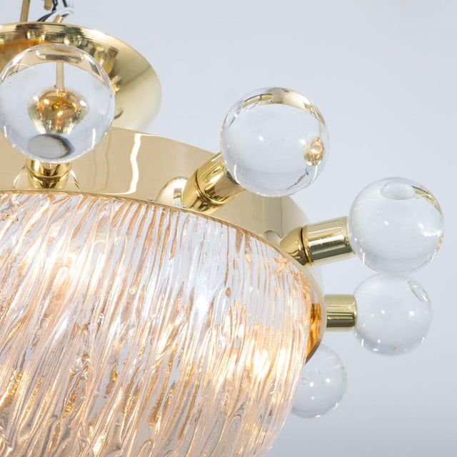 2000 - 2009 Textured Murano glass sunburst pendant For Sale - Image 5 of 8