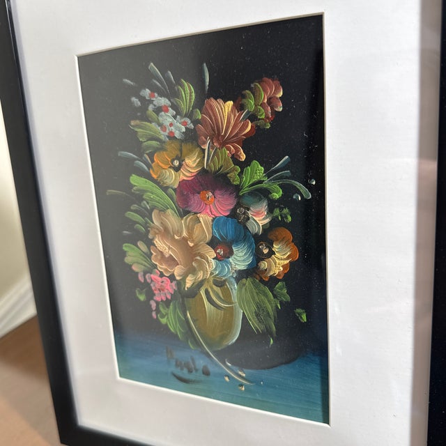 1970s Vintage Floral Still Life Painting Framed For Sale - Image 5 of 7
