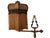 An antique down-bridge floor lamp in the Victorian Revival taste, standing on a continuous twisted/reeded brass-finished...