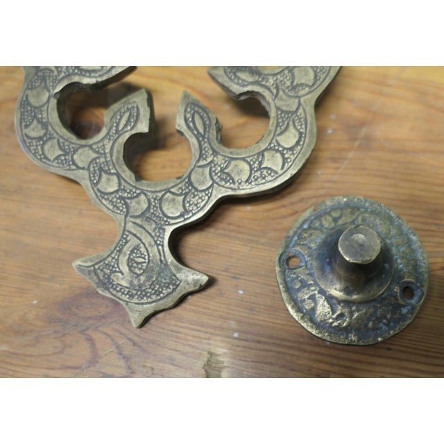 Large 19th Century Pierced Brass Door Knocker For Sale - Image 5 of 7