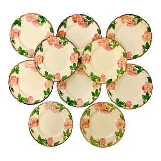 Mid-Century Americana Boho Chic Franciscan Desert Rose Salad Plates - Set of 10 For Sale