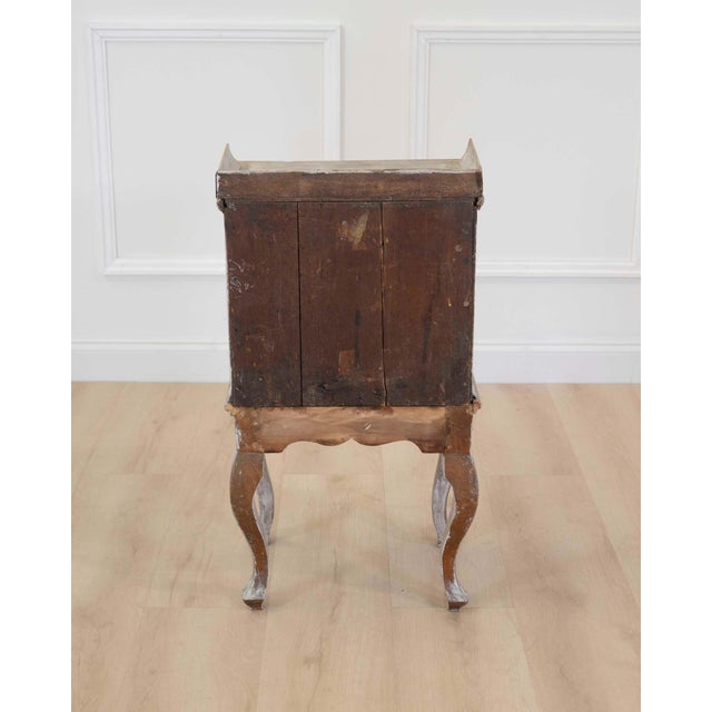 Wood 18th Century Rococo Nightstand in Later Grey Paint For Sale - Image 7 of 9