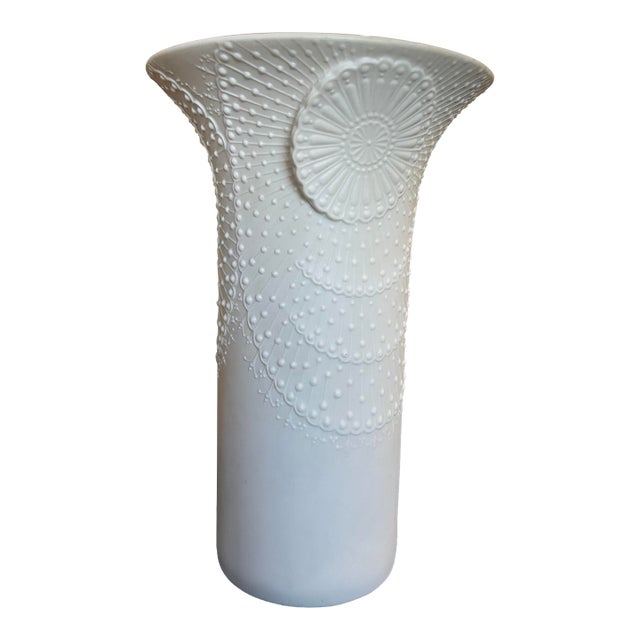 A. K. Kaiser Original 1970s Op Art Biscuit Porcelain Vase For Sale