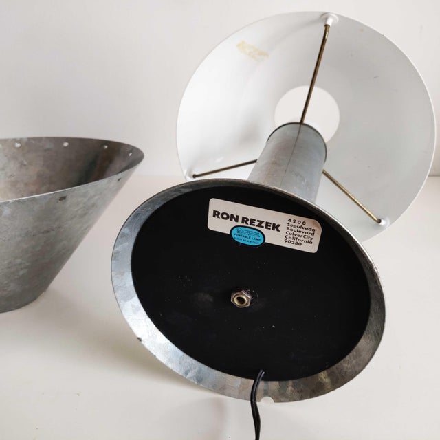 Vintage Ron Rezek 4200 Galvanized Steel Postmodern Table Lamp, 1980s For Sale - Image 12 of 13