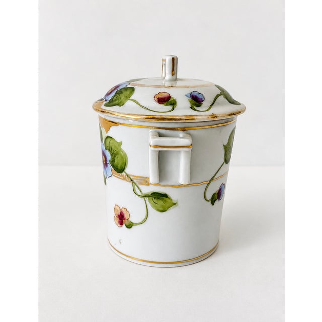 1920s Handpainted Floral Lidded Vase With Handles For Sale In Cincinnati - Image 6 of 14