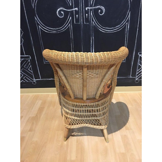 1970s 1970s Rattan Barrel Back Peacock Round Dining Set - 5 Pieces For Sale - Image 5 of 8