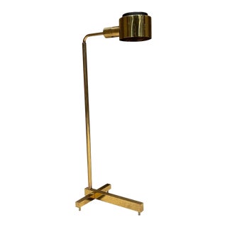 1970s Modern Casella Brass Pharmacy Floor Lamp with Adjustable Illumination, San Francisco For Sale