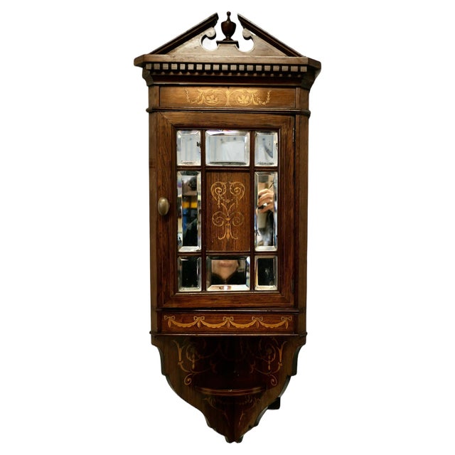 Edwardian Inlaid Corner Cupboard, 1900 For Sale