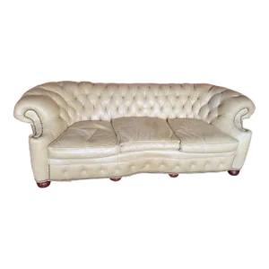 1990s Curved Leather Chesterfield Sofa