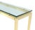 Very nice Mid-Century Modern brass base floating thick glass top console table. Perfect for a modern home.