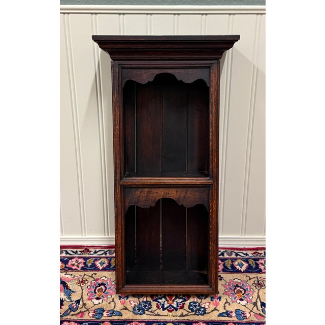 Antique English Pair Bookcases Plate Racks Wall Shelves Hanging Wall Oak 1920-30 For Sale - Image 15 of 18