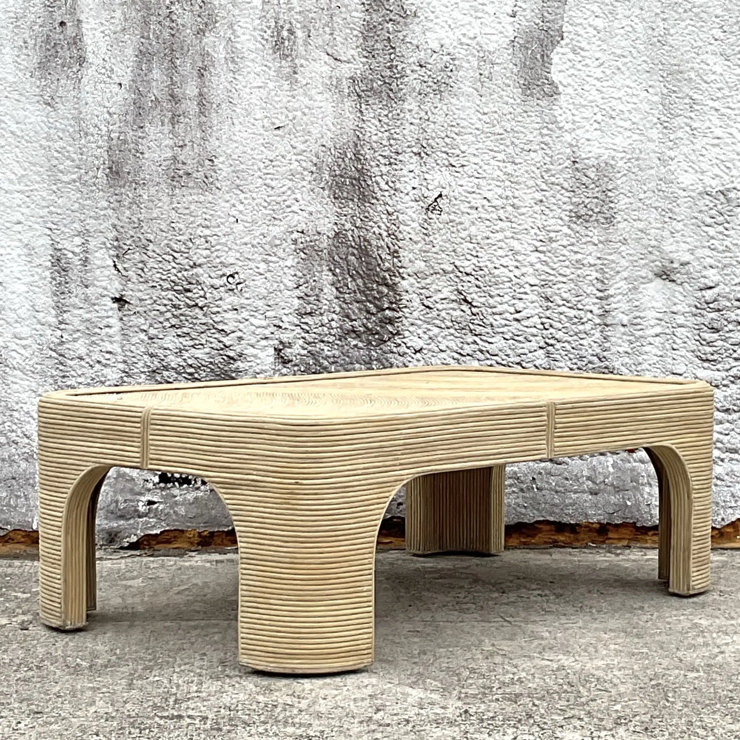 Vintage Coastal Pencil Reed Coffee Table