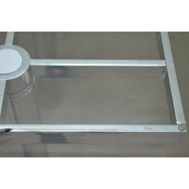 Mid Century Modern Chrome Base Rectangular Glass Top ...