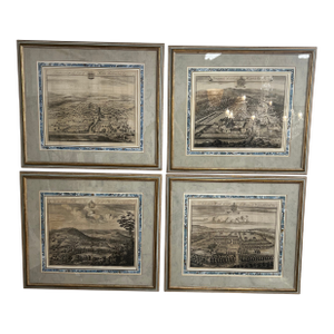 Set of Four Antique 18th Century Topographical Engravings by Johannes Kip