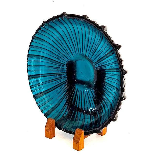 1960s 1964 Blenko Glass Centerpiece Bowl, Model #641l Designed by Joel Myers For Sale - Image 5 of 13