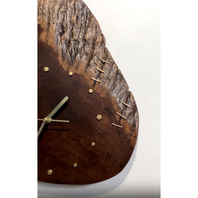 Solid Wood Vintage Wall Clock For Sale In Los Angeles - Image 6 of 6