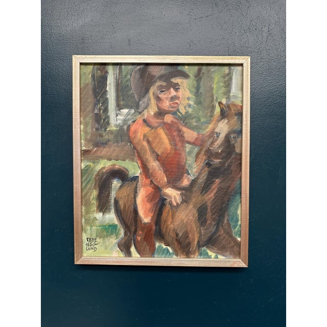Ebbe Höglund, Horse Rider, 1950s, Oil on Canvas, Framed For Sale - Image 6 of 12