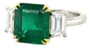 Tiffany & Co. 4.31ct Emerald Ring With Diamonds in 18k Gold, Size 7