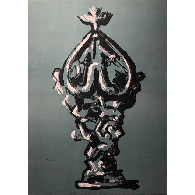 Modern Jacques Lipchitz, Large French Modernist Cubist Lithograph Sculpture Image Pencil Signed For Sale - Image 3 of 6