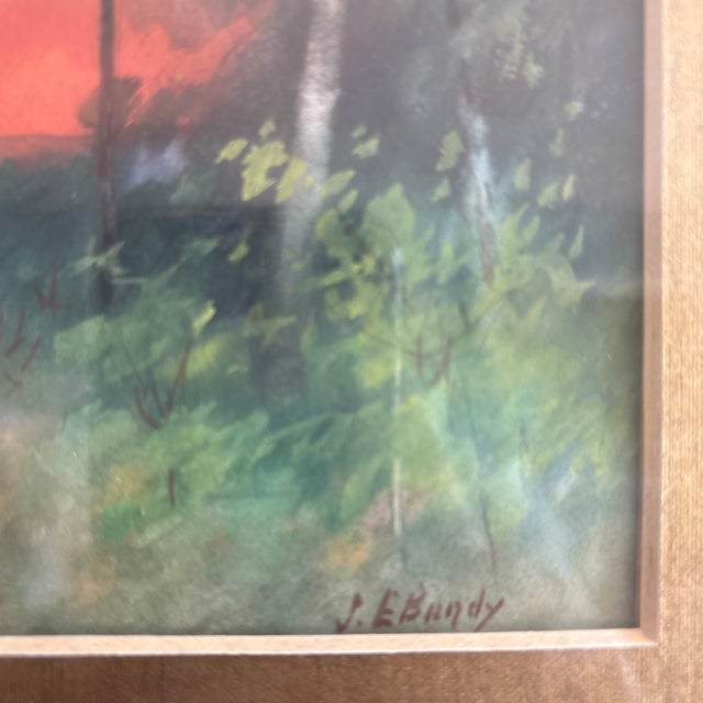 Early 20th Century Beech Woods by John Elwood Bundy Framed Watercolor For Sale - Image 4 of 11