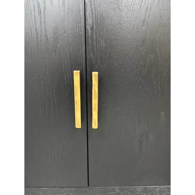Uttermost Modern Two Door Black Wood Cabinet For Sale In Atlanta - Image 6 of 6