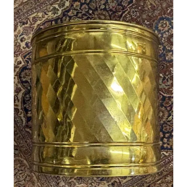 Mid-Century Modern Mid Century Brass Planter, Decor, Signed For Sale - Image 3 of 6
