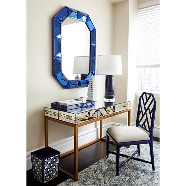Villa & House - Romano Hollywood Regency Sapphire Blue Beveled Wall Mirror For Sale - Image 9 of 9