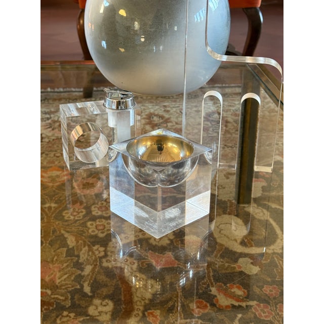 Mid-Century Modern Space Age Clear Lucite Ashtray, Italy 1970s For Sale - Image 3 of 12