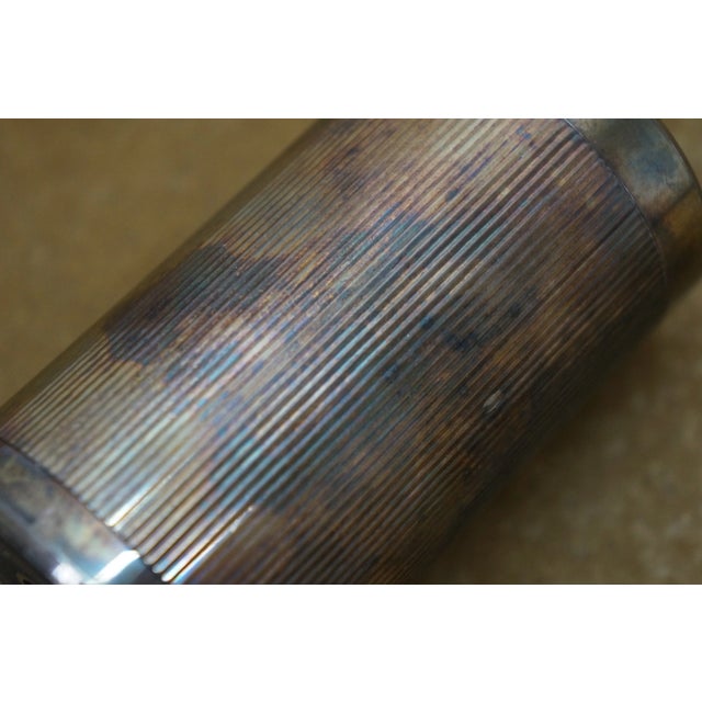 Late 20th Century Tiffany & Co Ribbed Round Cylindrical Silver Plate Table Lighter For Sale - Image 13 of 13