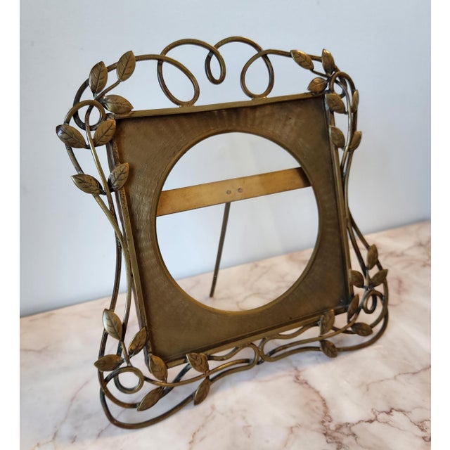 Art Nouveau Art Nouveau Brass Leaf Picture Frame For Sale - Image 3 of 15