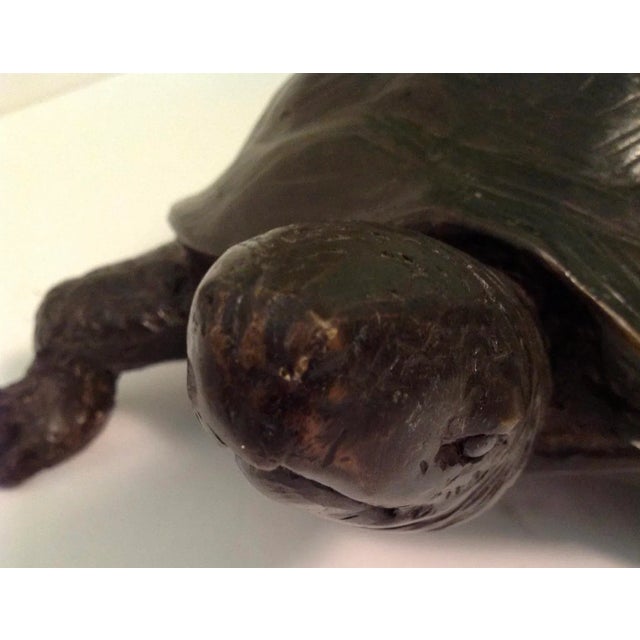 Figurative Vintage Bronze Turtle Figurine For Sale - Image 3 of 11