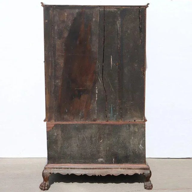 Small Anglo Indian Rosewood Two-Part Linen Press Cupboard For Sale - Image 12 of 13