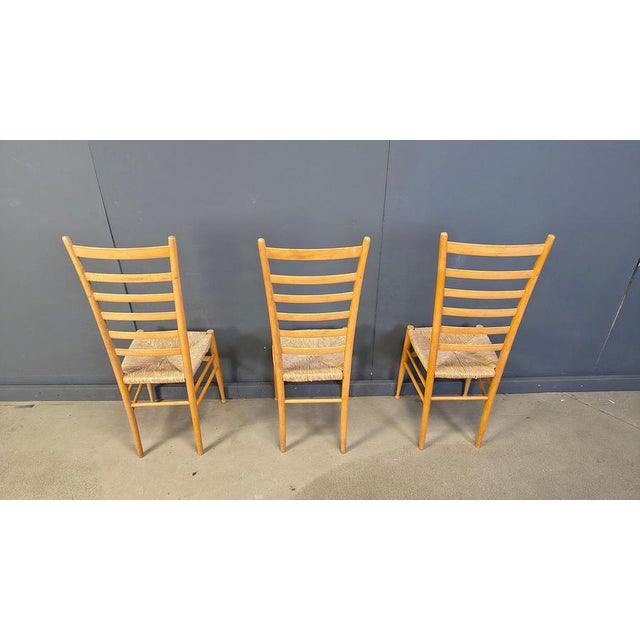 Brown Italian Beechwood Ladder Back Chairs, 1970s, Set of 6 For Sale - Image 8 of 14