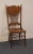 High End Vintage Solid Oak Pressed Back Rustic Country Style Dining Side Chair For Sale - Image 4 of 9