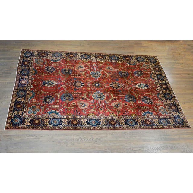 Early 20th Century Vintage Persian Tabriz Rug For Sale - Image 12 of 13