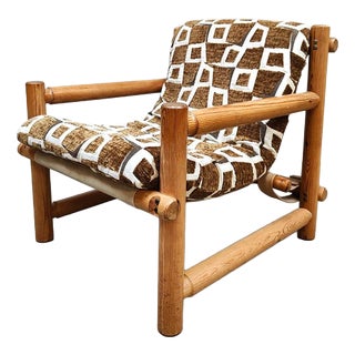 Vintage Scandinavian Lounge Chair in Pine, 1960s For Sale
