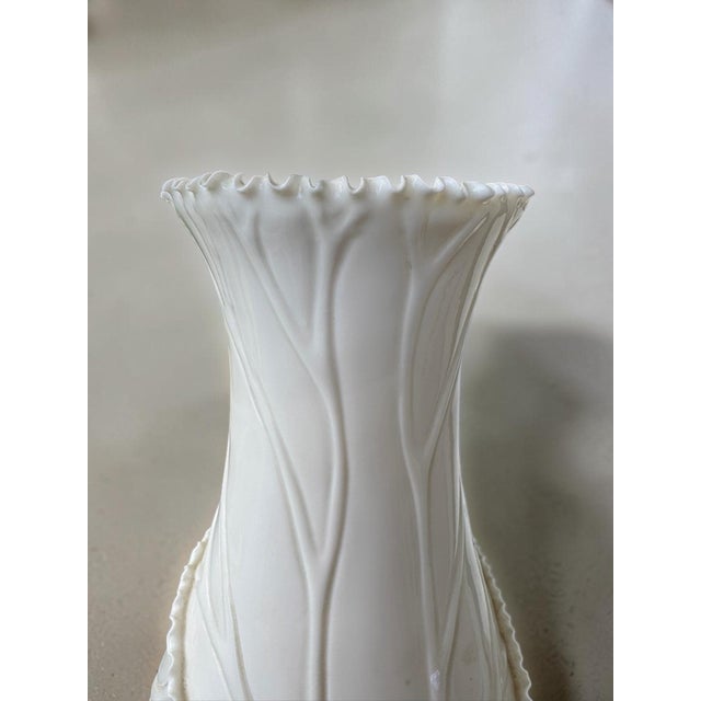 Vintage Chinese White Porcelain Vase – Fine Bone China - Cabbage Leaf Pattern For Sale - Image 9 of 14