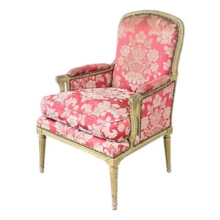 French 19th Century Painted and Upholstered Bergere For Sale