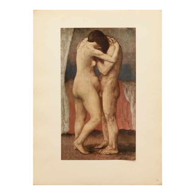 1948 After P. Picasso "The Embrace", First Edition Period Parisian Offset Lithograph For Sale