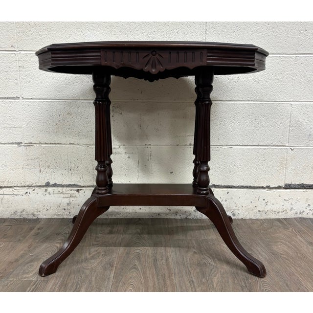 Wood Antique Victorian Eastlake Flame Mahogany Parlor Table For Sale - Image 7 of 8